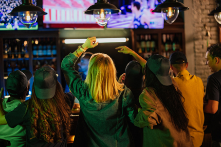 Group of friends watching sports