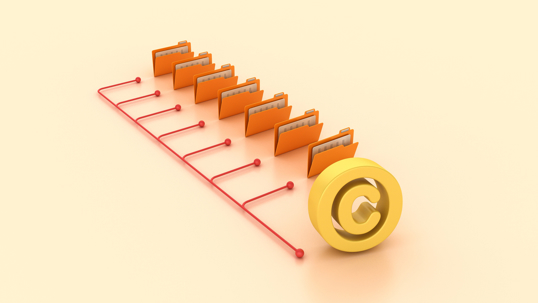 Computer Folders Structure with Copyright Symbol